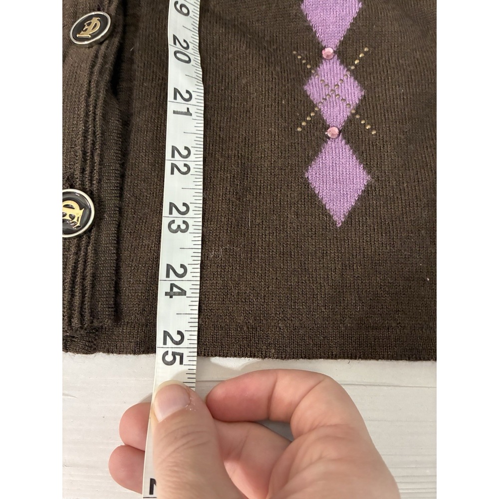 Carla Ferroni by Lady Jane wool blend Cardigan Size XL Brown Made in Italy - Picture 7 of 8